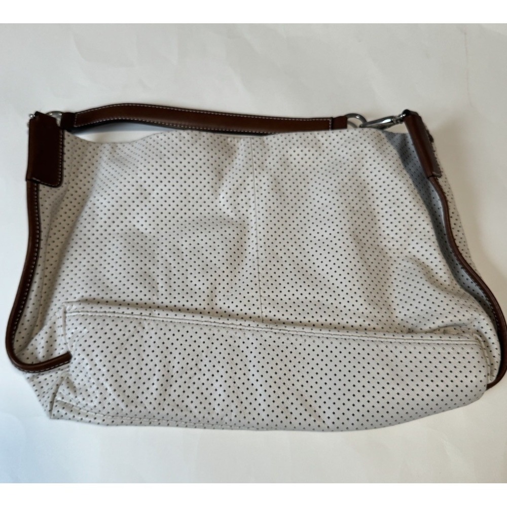 Sazaby Women's Shoulder Bag Cream / Brown Leather With Dust Bag - Picture 2 of 9